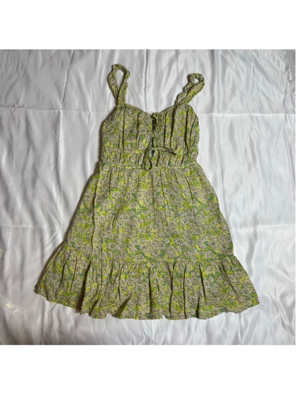 Women's American Eagle Green Yellow Floral Mini Dress XS